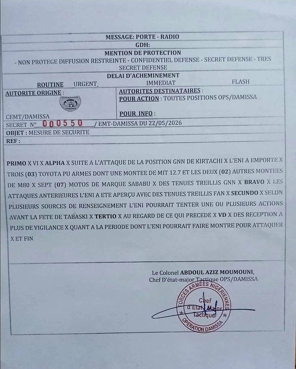 Niger’s kirtachi attack: secret defense document exposes jnim’s massive haul