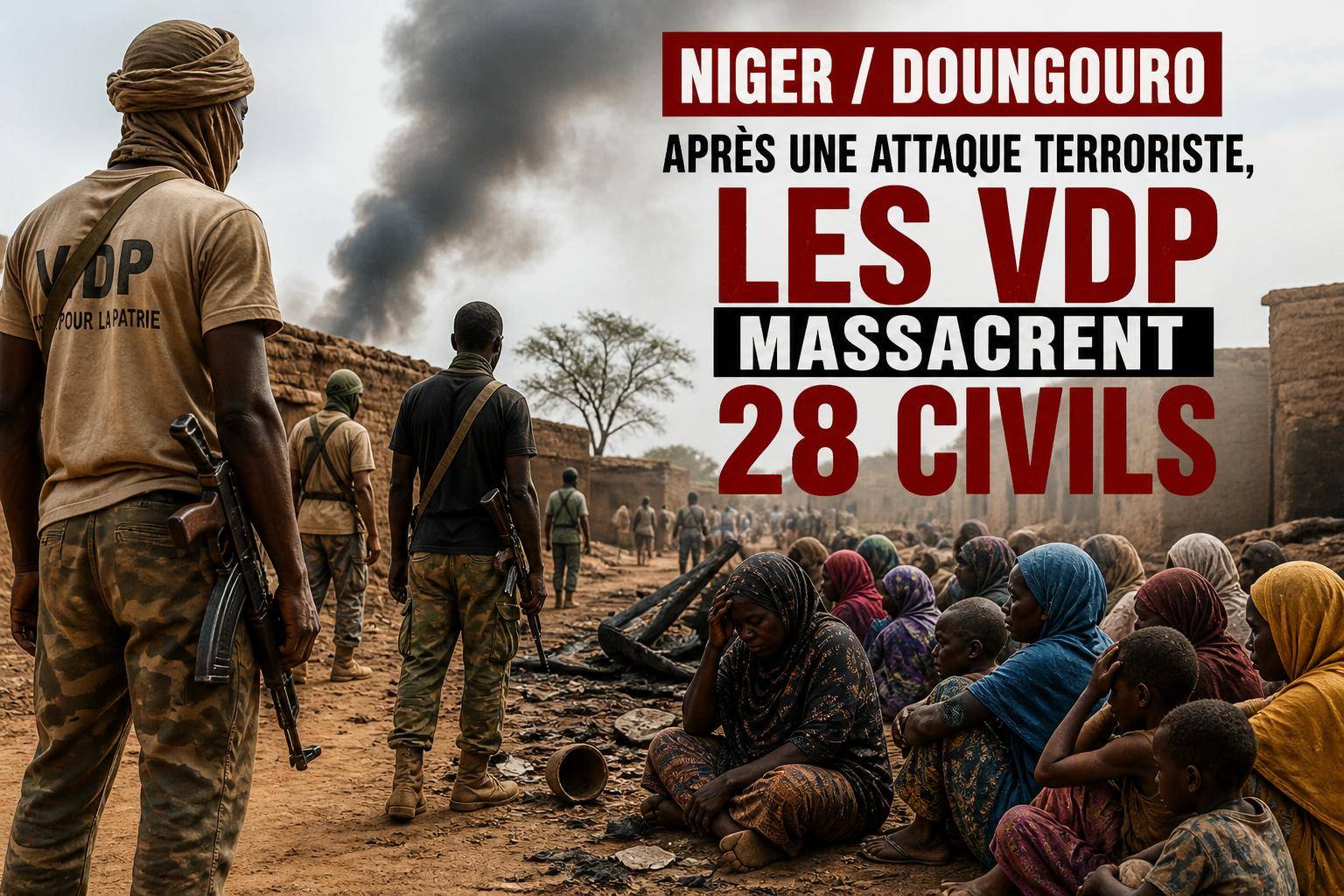 Niger security crisis: VDP militia kills 28 civilians in Doungouro after ISGS attack