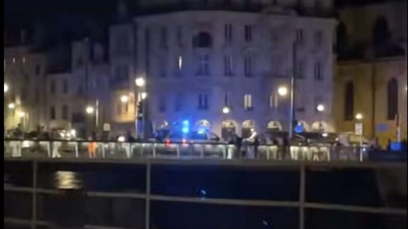 Young protesters clash with police in besançon after champions league match