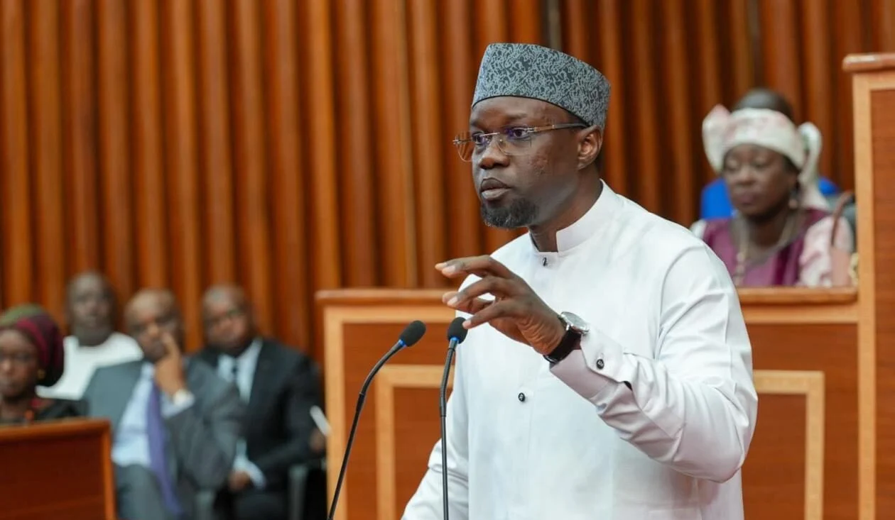 Prime minister Ousmane Sonko to address lawmakers on friday Prime minister Ousmane Sonko addressing the National Assembly in Senegal