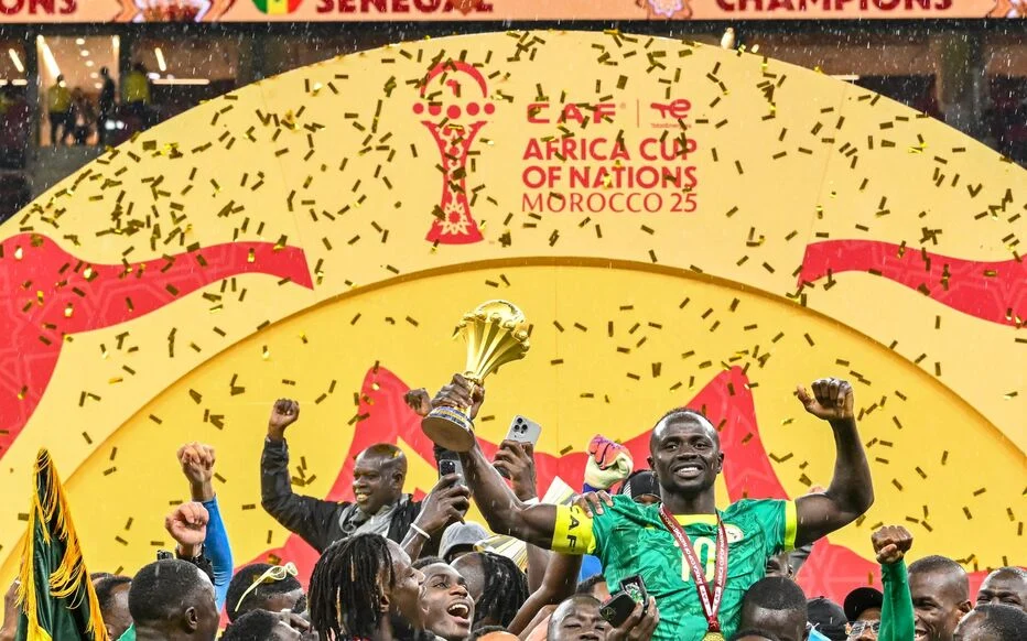 Senegal national football team celebrates their Africa Cup of Nations victory