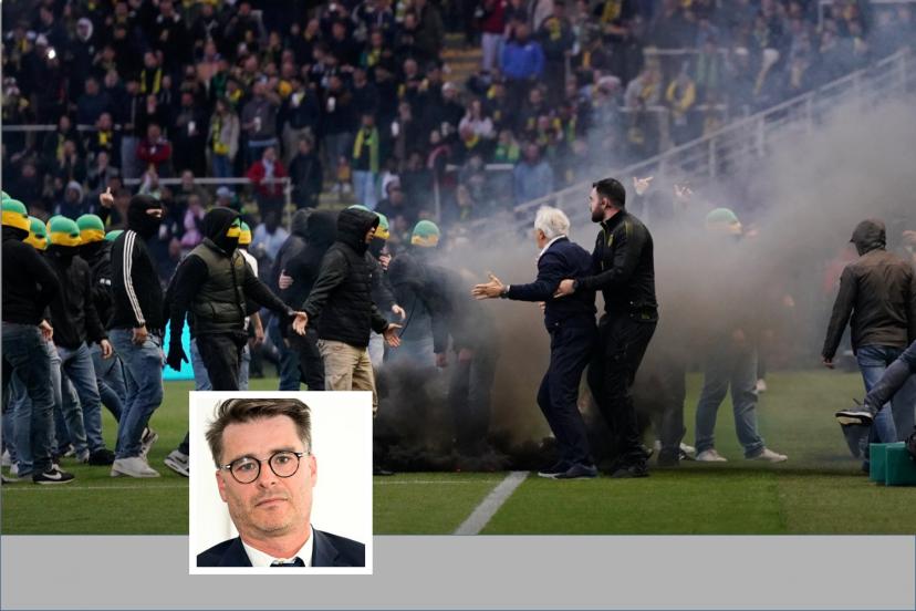 Nantes fans invaded the pitch on May 17, forcing the Ligue 1 match against Toulouse to be abandoned at the 22nd minute