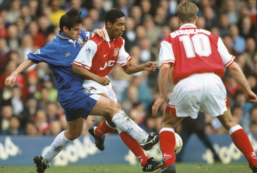 Nicolas Anelka during a match against Chelsea in April 1997