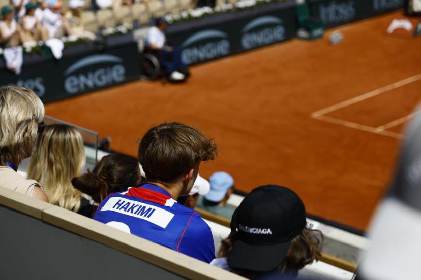 Paris Saint-Germain supporters spotted wearing club jerseys in the stands at Roland-Garros during the Champions League final week