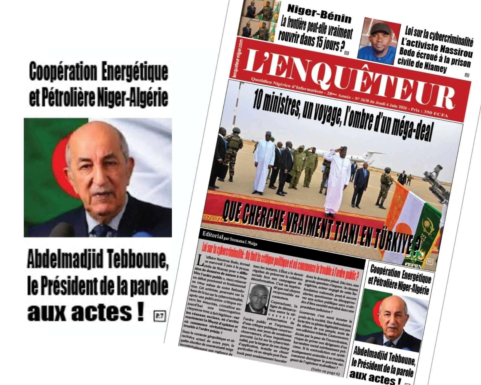 Un média nigérien salue la diplomatie d’action du Président Tebboune