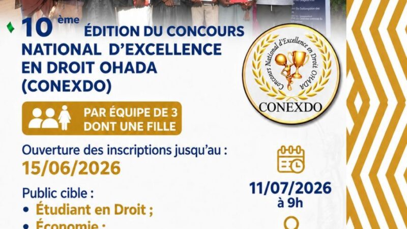 National excellence contest in OHADA law 2026 Niamey Niger