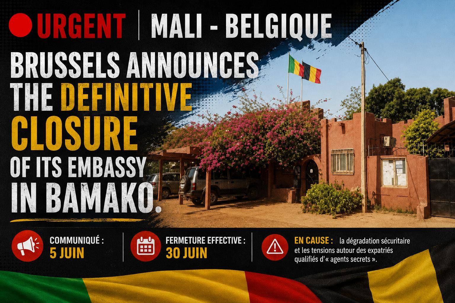 Belgium permanently closes its embassy in Mali amid growing tensions