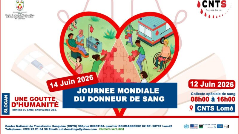 Togo blood drive on June 12 2026 at CNTS Lomé