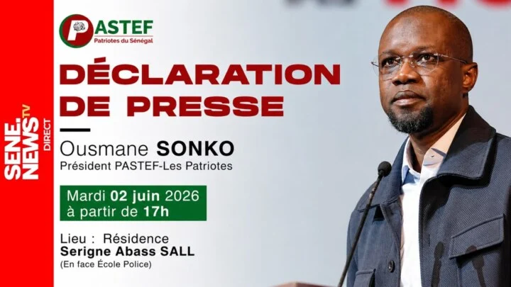 Ousmane Sonko addressing the media after Senegal's cabinet reshuffle