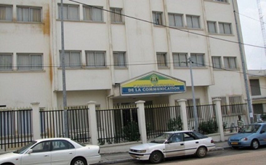 Damaged office space of Gabon's media regulator