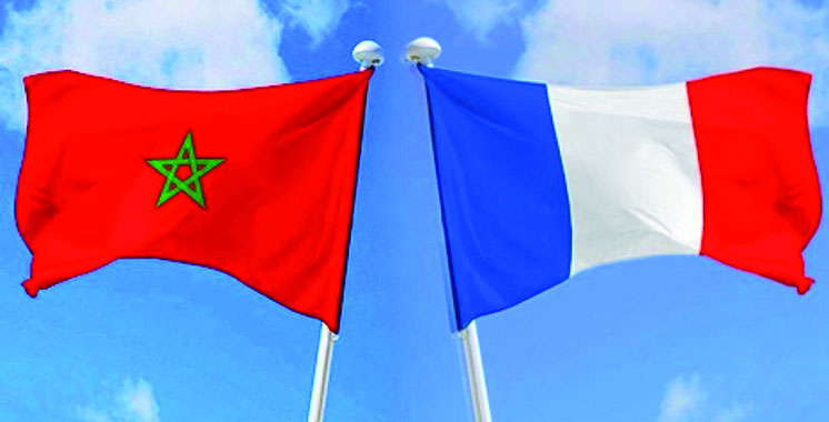 Morocco and France flags side by side