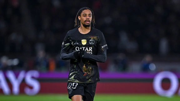 Bradley Barcola during a PSG match