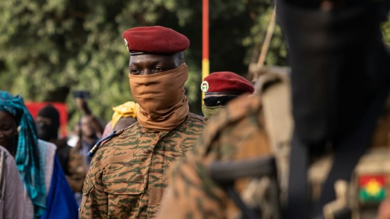Burkina Faso's transitional president Ibrahim Traoré in Ouagadougou