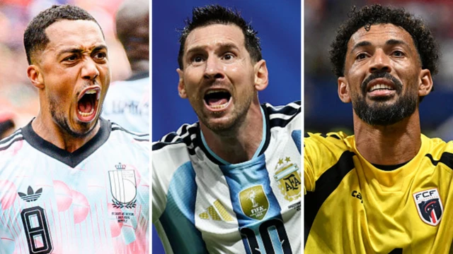 Belgium's Youri Tielemans, Argentina's Lionel Messi and Cape Verde goalkeeper Vozinha.