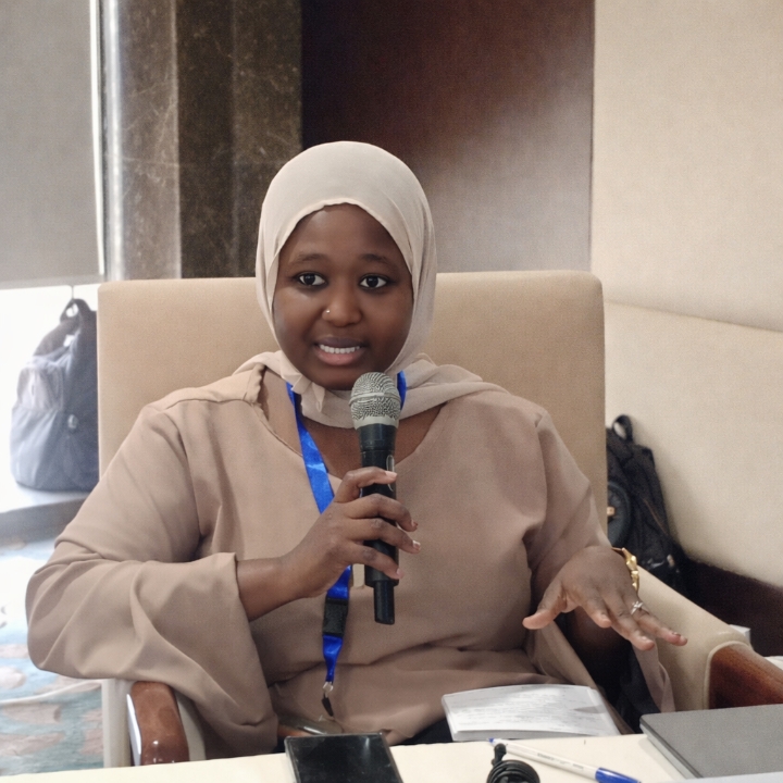 Amina Boukary, Partnership Coordinator at FAD, advocating for women's leadership in peacebuilding