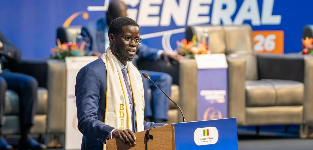 President Bassirou Diomaye Faye addressing Senegalese youth at Dakar 2026 youth olympics ceremony