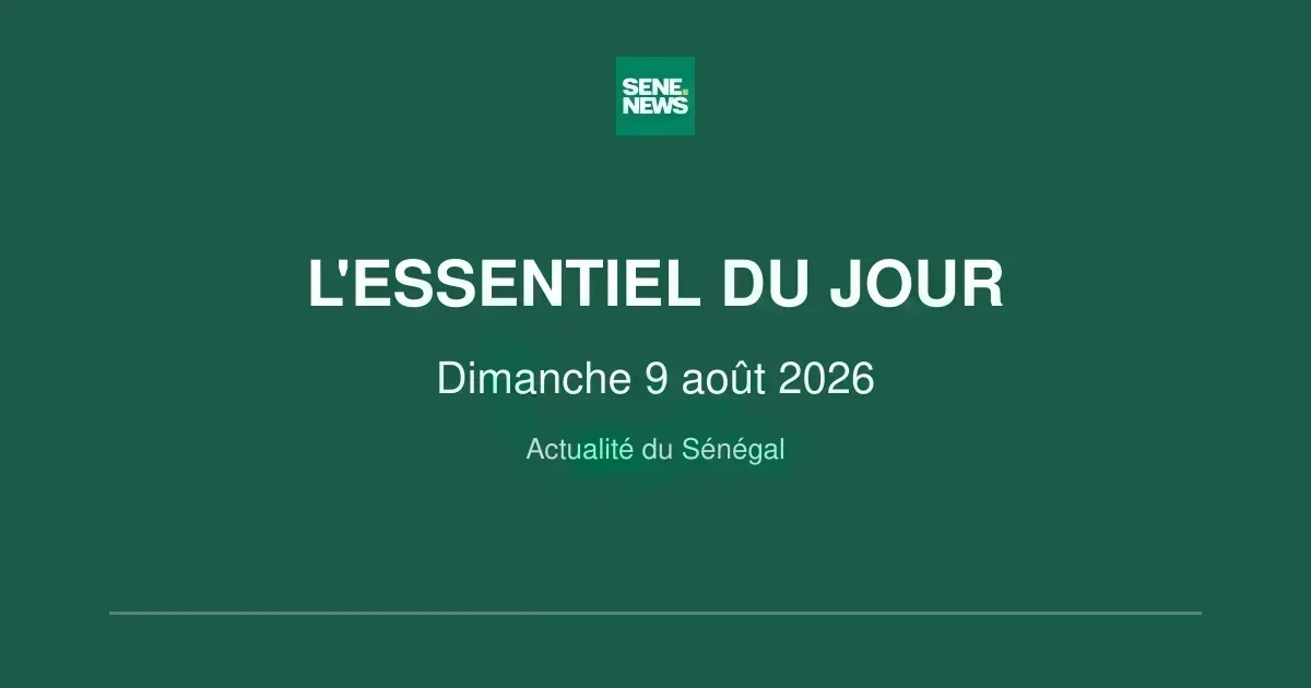 Key political and weather updates from Senegal this sunday