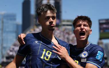 Kerim Alajbegovic in action for Bosnia and Herzegovina during the 2026 FIFA World Cup