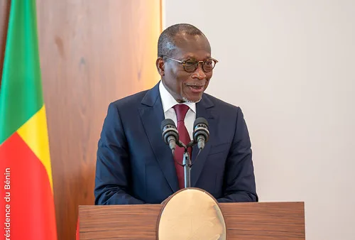 Patrice Talon speaking at the Senate inauguration