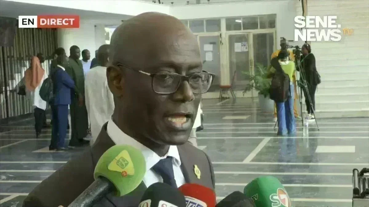 Senegal parliament session with Thierno Alassane Sall delivering key remarks about Ousmane Sonko